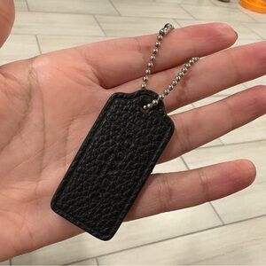 Black Coach Pebble Leather Hangtag